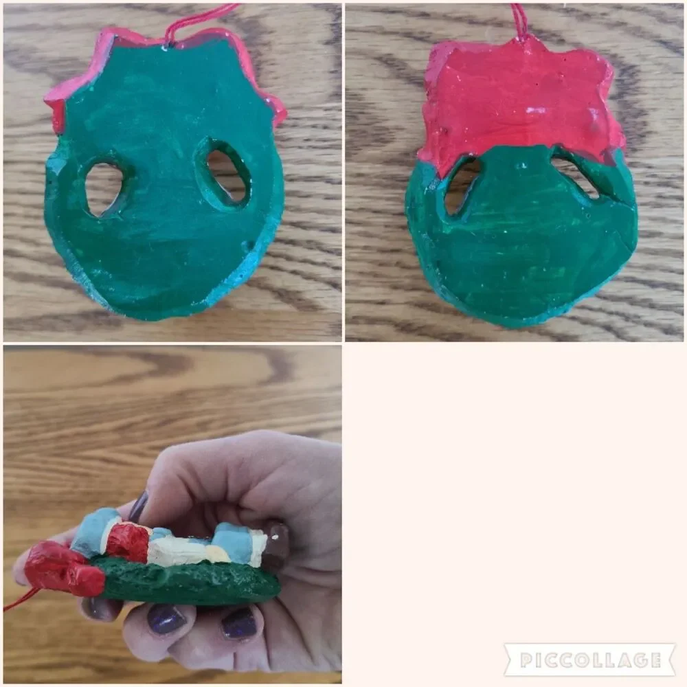 Vintage Raggedy Ann & Andy Inspired Hand Painted Christmas Ornaments Collectible